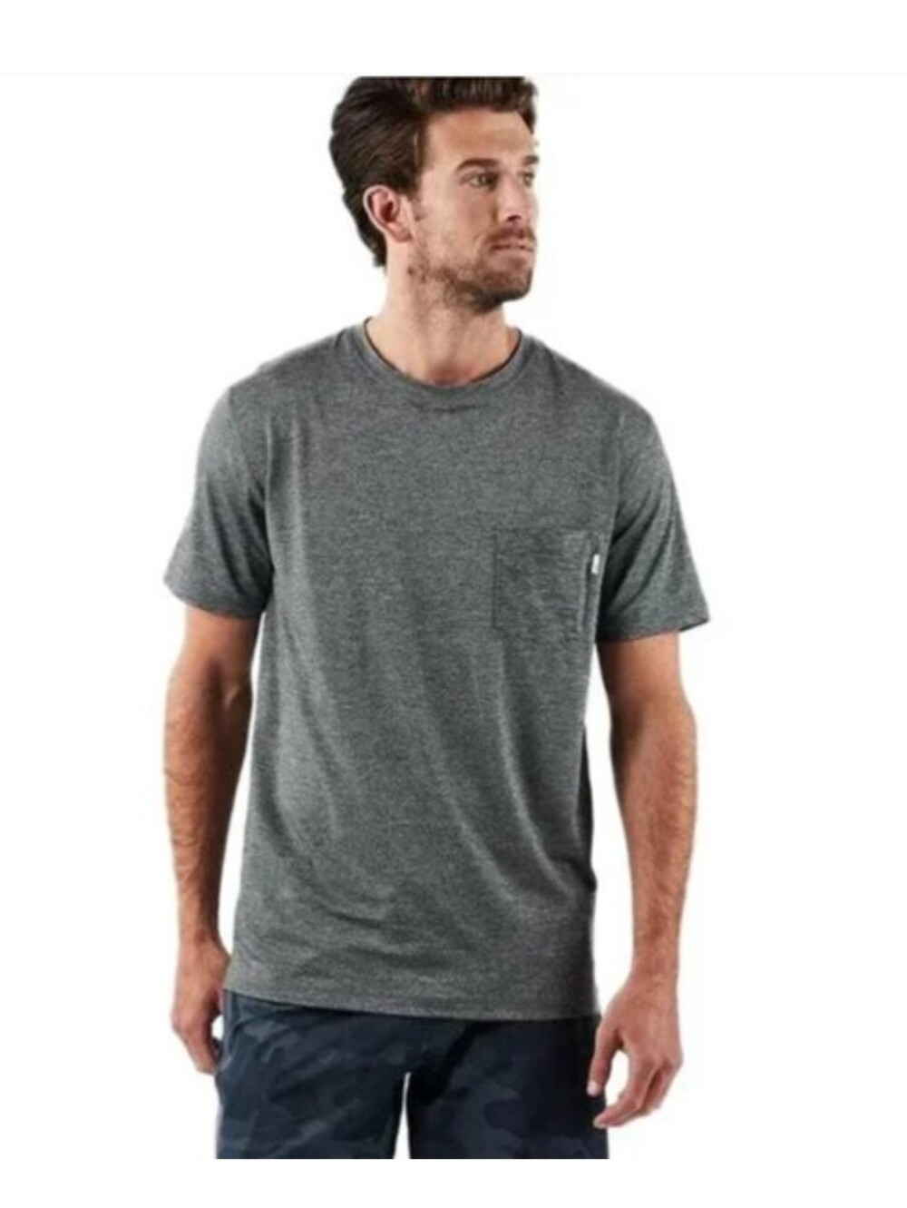 Vuori Men's Tradewind Performance Pocket Tee Heather Gray Size Small